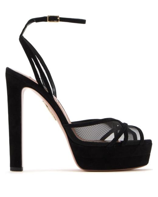 Aquazzura Black 130 Divine Sandals