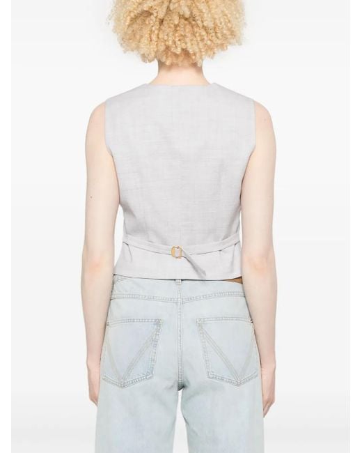 Philosophy Di Lorenzo Serafini White Textured Waistcoat