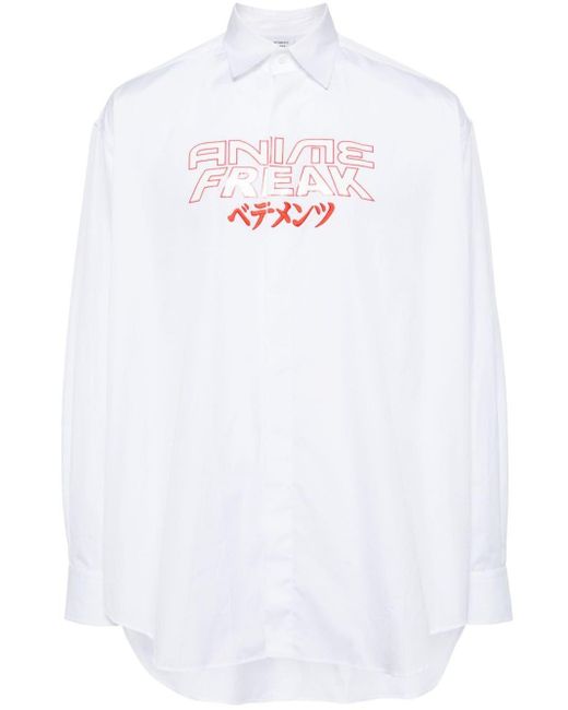 Camicia Anime Freak di Vetements in White
