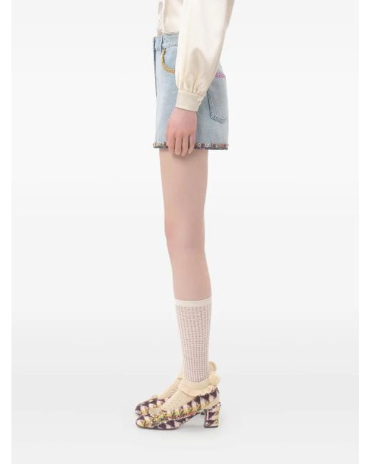 ☆Valentino☆セール！ブクレ オプティカル ショートパンツ Valentino Garavani ショートパンツ ブルー | Lyst