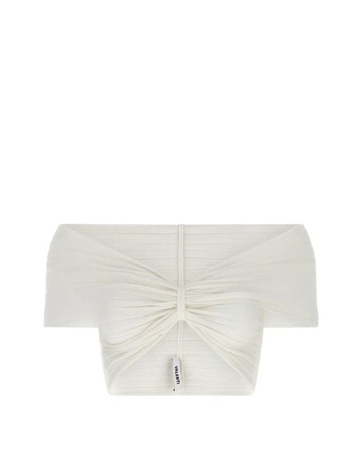 Antonino Valenti White Ilenia Off-The-Shoulder Ribbed Top