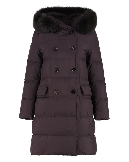 Abrigo Ainara Con Capucha Moorer de color Black