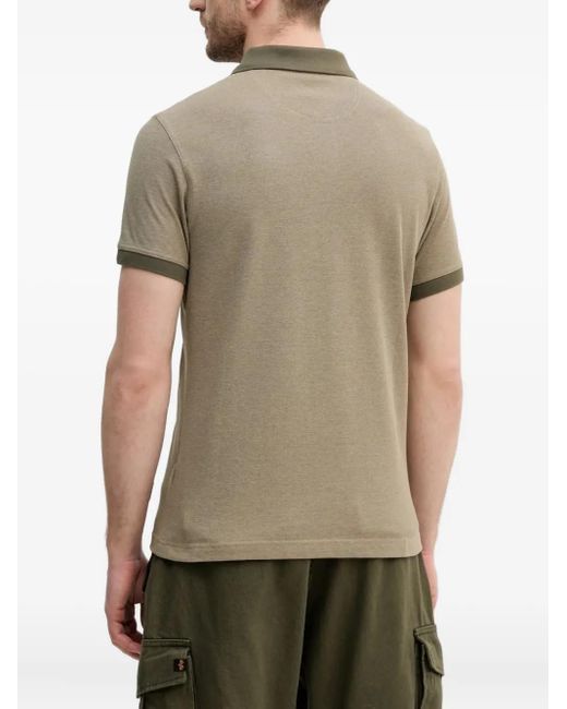 Barbour Brown Contrast-Collar Polo Shirt for men