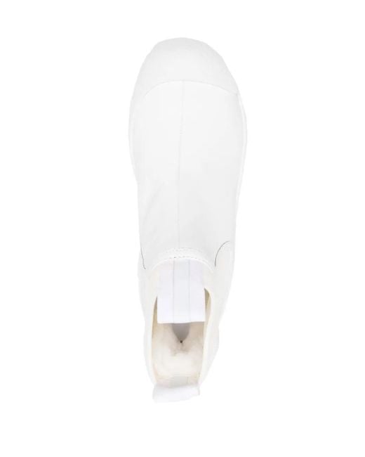 Bally White Gadey Flatform Elastic-Panel Boots