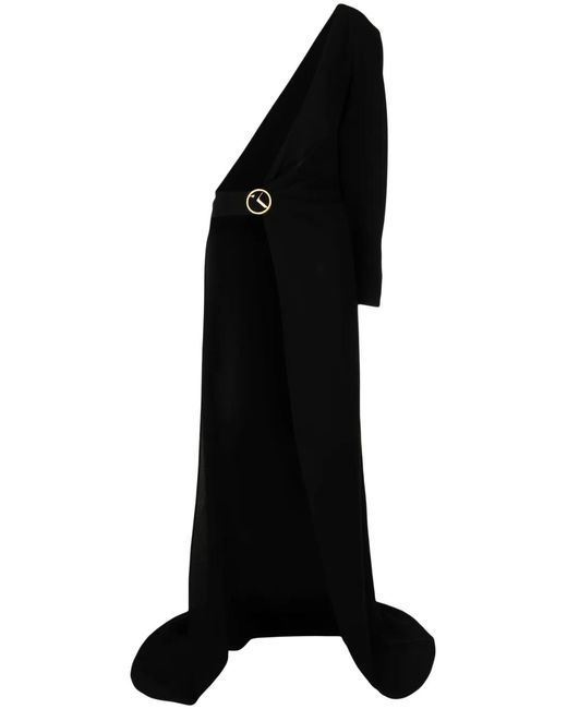 Saiid Kobeisy Black Logo-Plaque Half-Cape