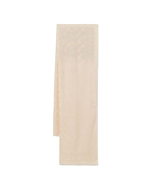 COACH White Monogram-Pattern Scarf