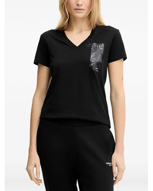 ARMANI EXCHANGE Black V-Neck T-Shirt