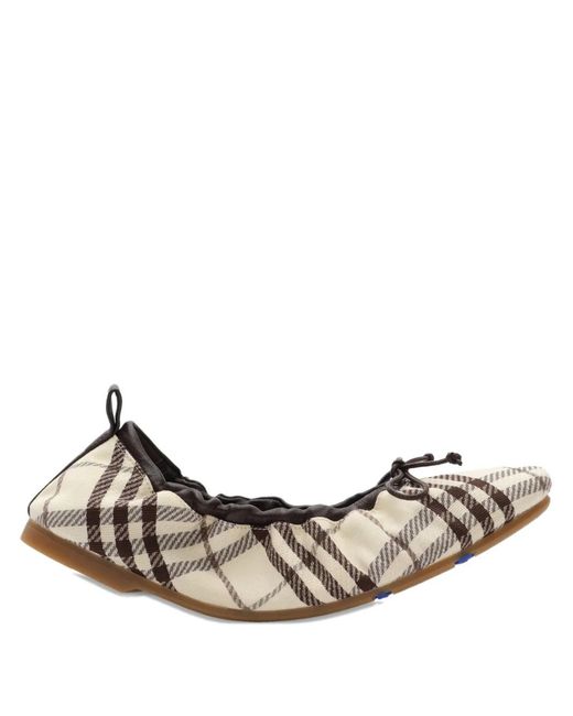 Burberry Natural Check Fawn Ballerinas