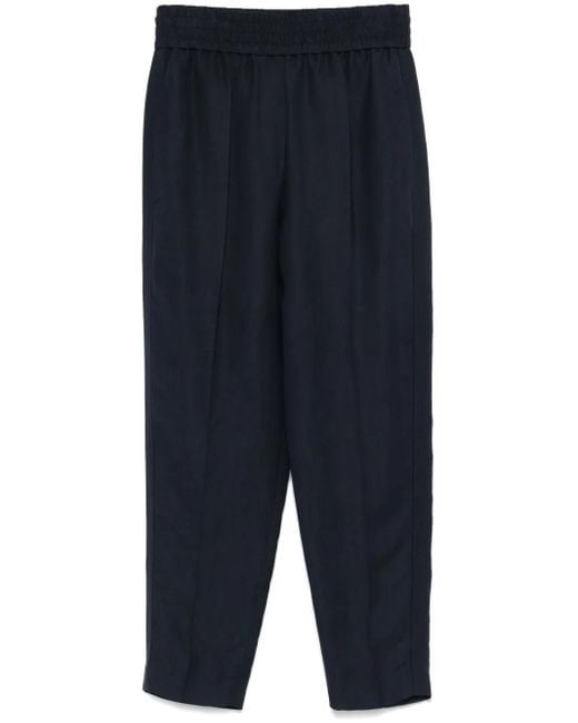 Brunello Cucinelli センタープレス テーパードパンツ Blue