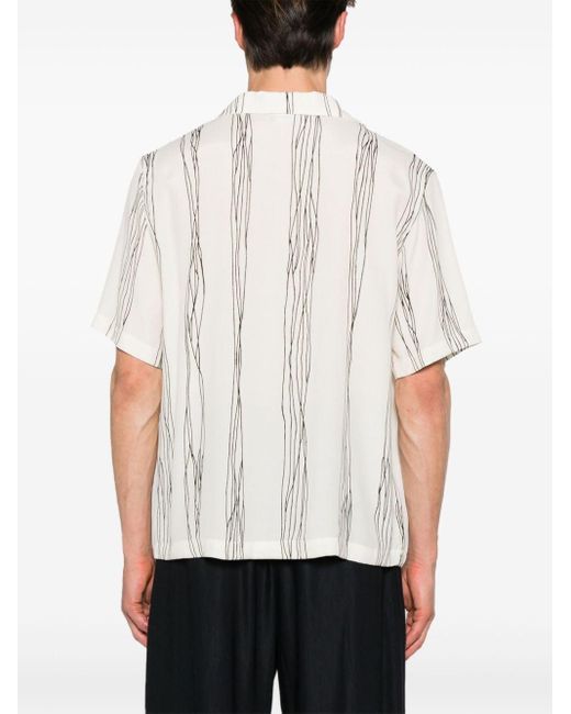 Camisa con estampado abstracto Emporio Armani de hombre de color White