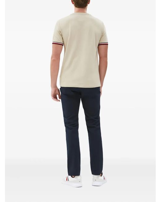 Tommy Hilfiger Natural Tipped-Cuff Cotton T-Shirt for men