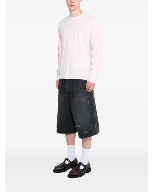 Ssstein Black Distressed-Effect Shorts for men