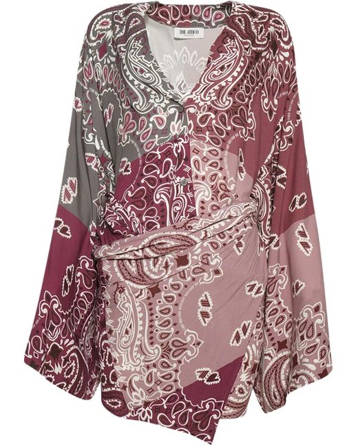 The Attico Red Bandana-Print Dress