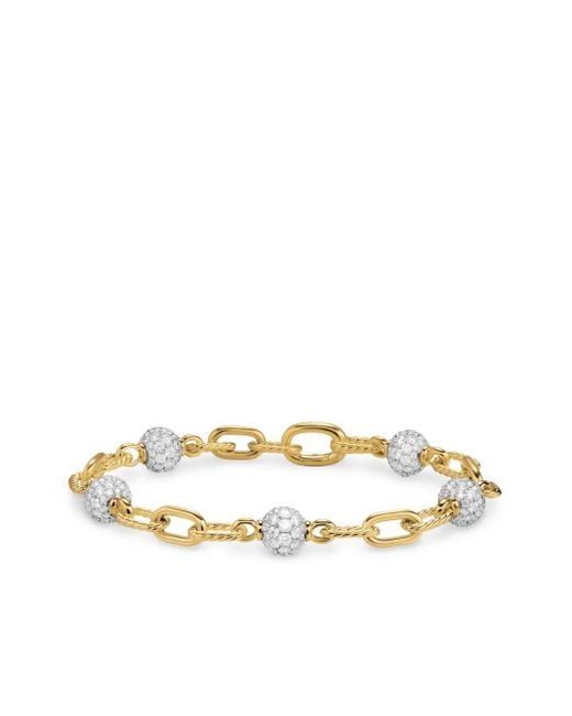 David Yurman Dy Madison ダイヤモンド ブレスレット 6mm 18kイエローゴールド Metallic