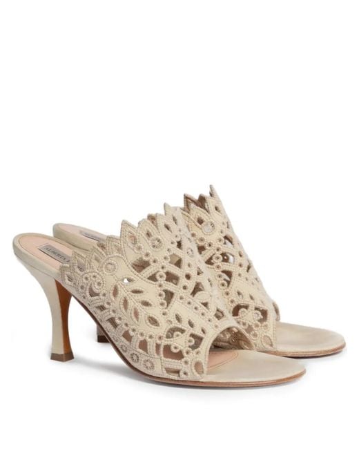 Alberta Ferretti Natural Cut-Out Sandals