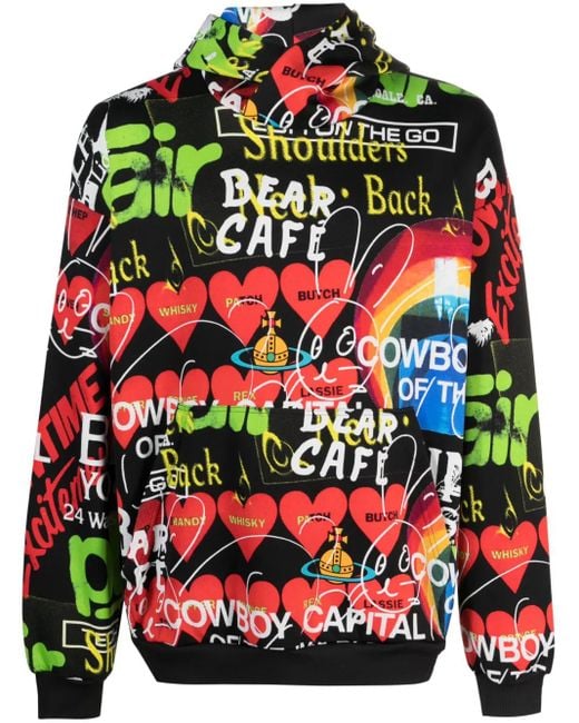 Vivienne Westwood Red Orb Graphic-Print Jersey Hoodie