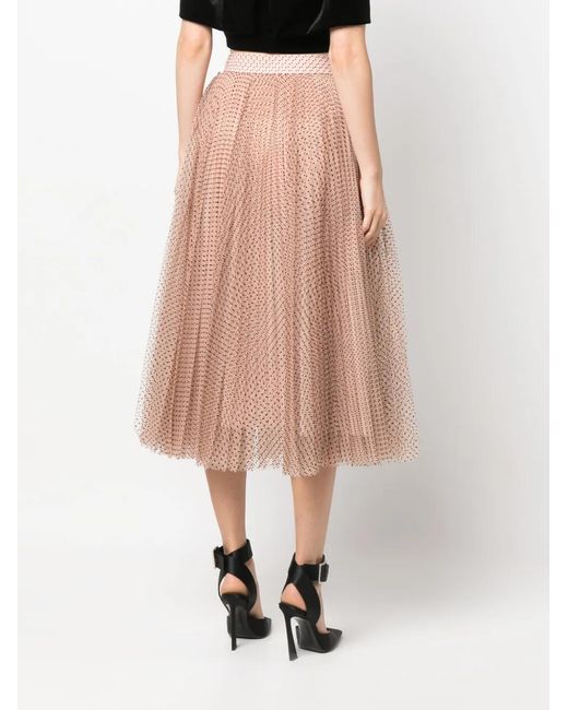 Philosophy Di Lorenzo Serafini Pink Polka-Dot Tulle Midi Skirt