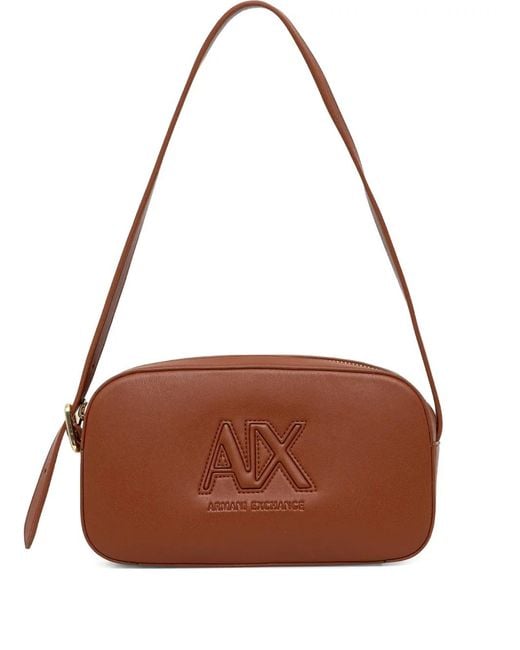 ARMANI EXCHANGE Brown Logo-Embossed Shoulder Bag