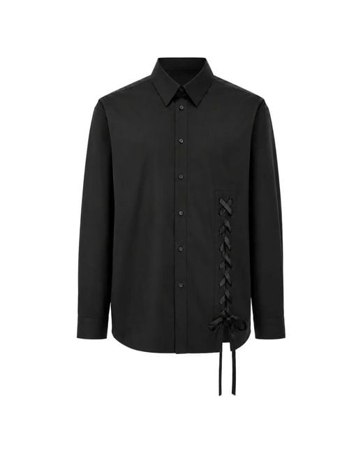 Simone Rocha Black Lace-Up Detail Shirt for men