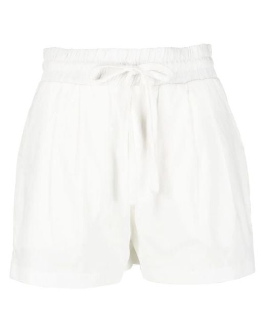 Thom Krom White Drawstring Waistband Shorts