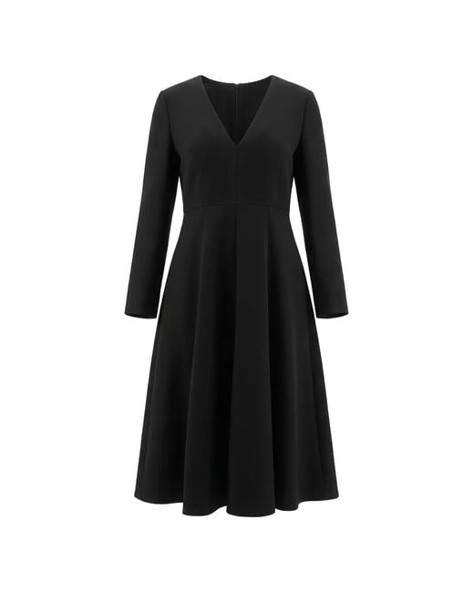 Valentino Garavani Black V-Neck Long-Sleeve Dress