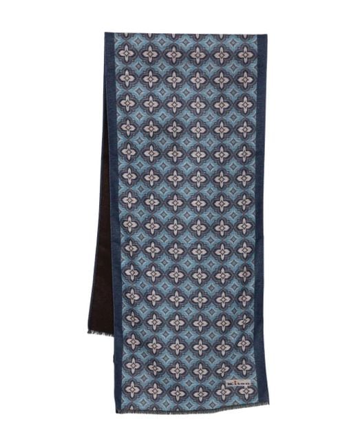 Kiton Schal Mit Blumen-Muster in Blue für Herren