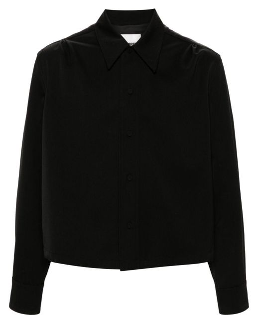 Jil Sander Black Pointed-collar Wool Shirt for men