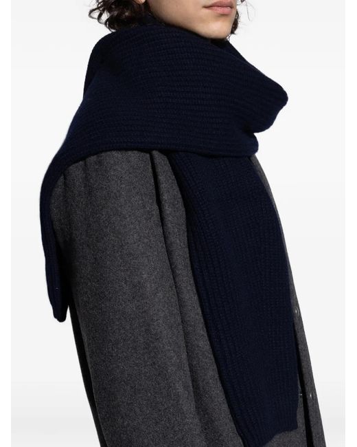 Lisa Yang Blue Ribbed Scarf for men