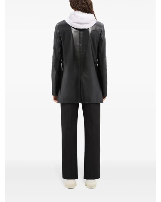 Courreges Black Notched-Lapels Tailored Leather Jacket for men