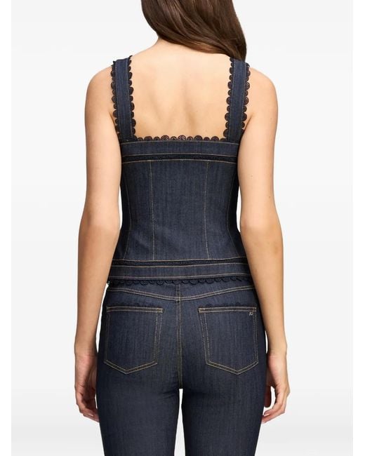Cinq À Sept Blue Myra Guipure Lace Top