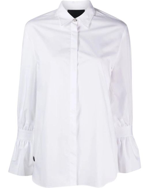 Philipp Plein Button-Up Blouse in het White