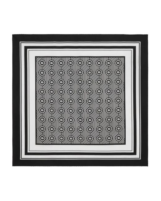 Dolce & Gabbana Black Logo-Pattern Silk Pocket Square for men