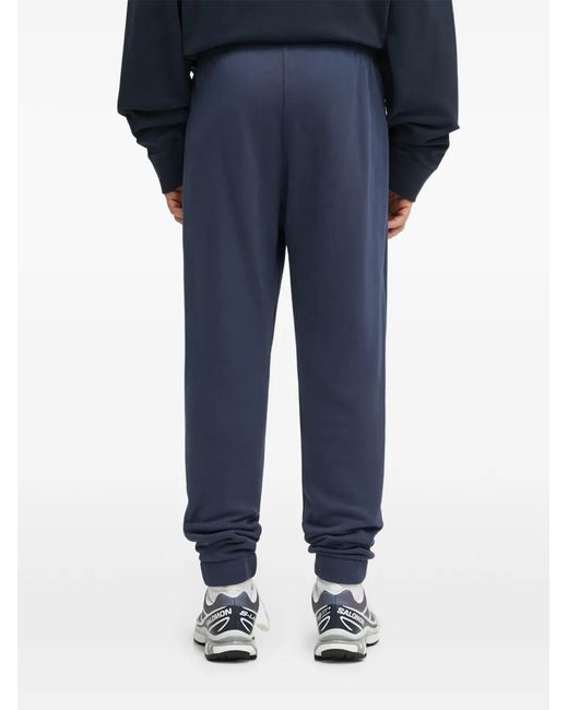 Maison Kitsuné Blue Embroidered-Logo Track Pants for men