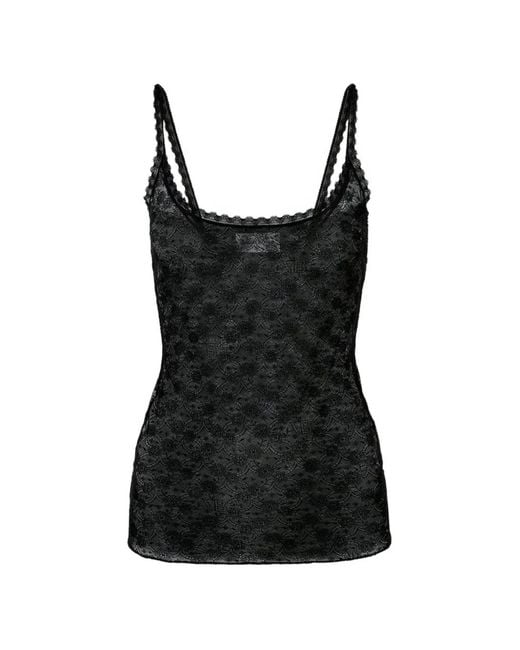 Victoria Beckham Black Lace-Panelled Camisole