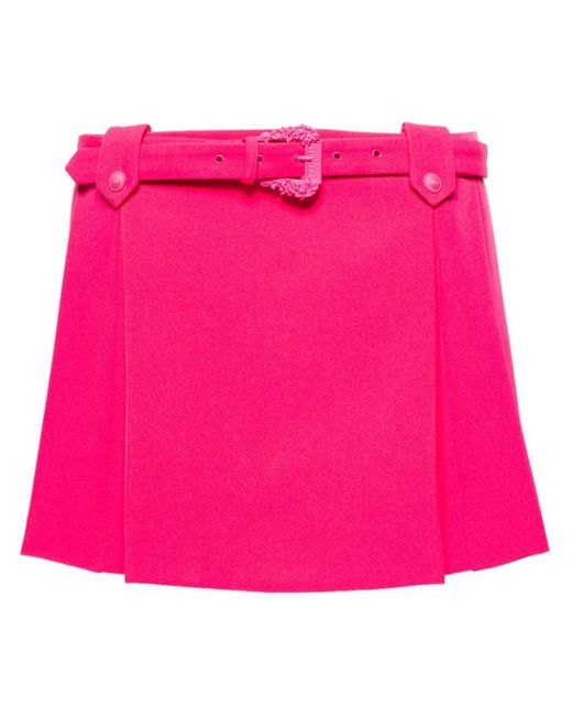 Versace Pink Low-rise Pleated Miniskirt
