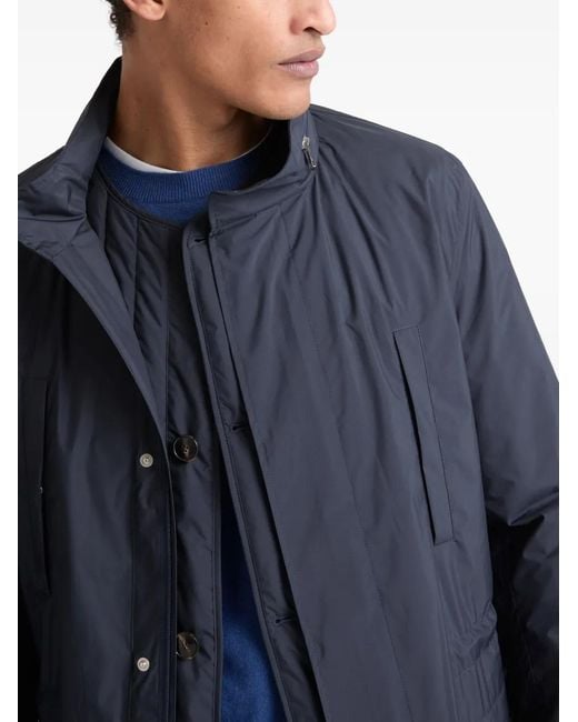 Yves Salomon Blue High-Neck Jacket for men