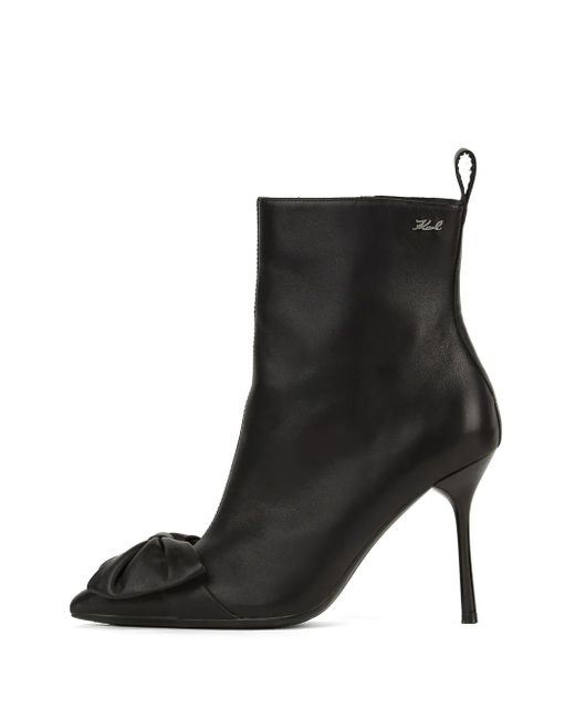 Karl Lagerfeld 90 Mm Sarabande Enkellaarzen Met Strik in het Black
