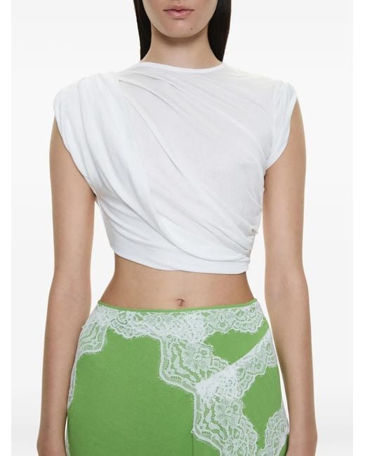 Christopher Esber Green Verve Lace-Detail Asymmetric Skirt