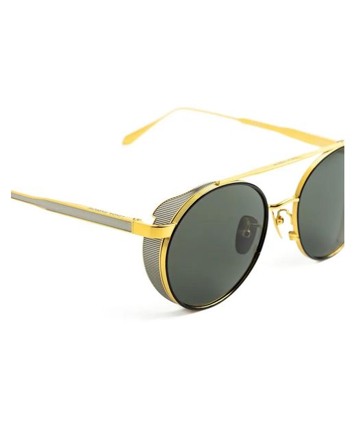 Linda Farrow Green Round-Frame Sunglasses