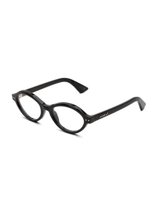 Marni Black Oval-Frame Glasses