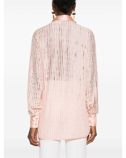 Charo Ruiz Pink Archty Lace Shirt
