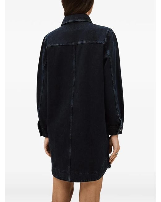Ba&sh Blue Tona Button-Collar Denim Dress