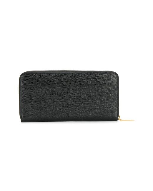 Thom Browne Black Wallet With Front Logo Detail