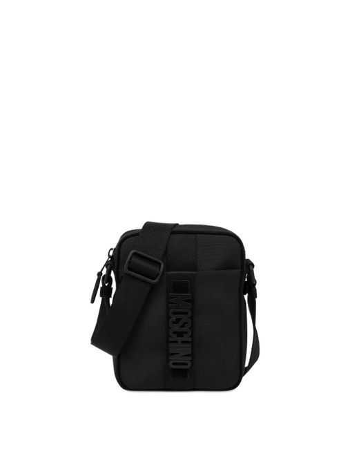 メンズ Moschino ロゴ メッセンジャーバッグ Black