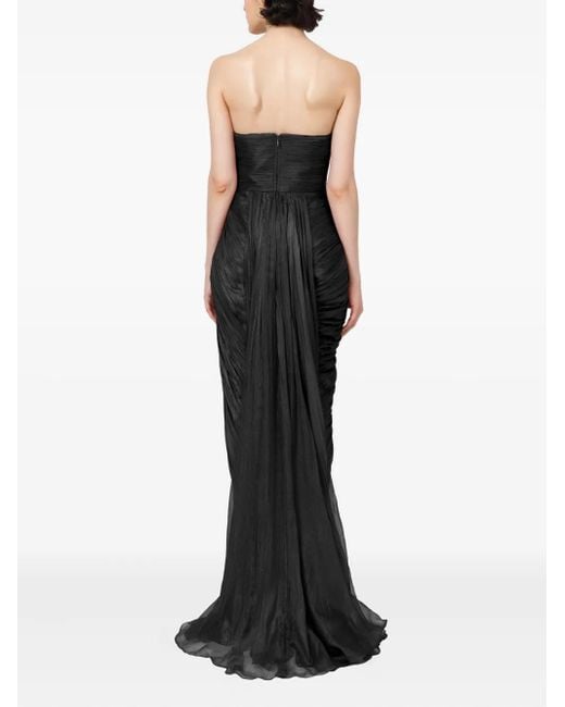 IRIS SERBAN Black Pleated-Bodice Dress