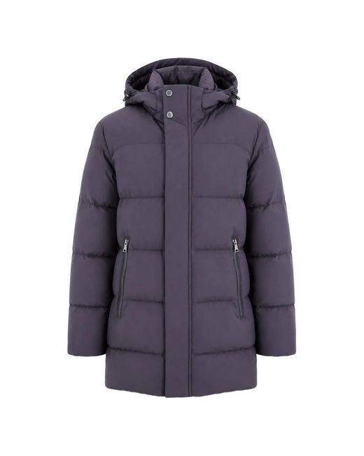 Paul & Shark Purple Quilted Hooded Jacket for men