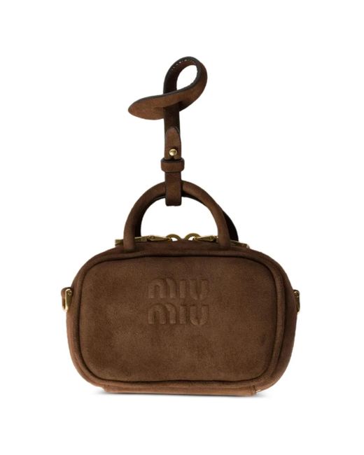 Miu Miu Brown Suede Beau Micro Bag