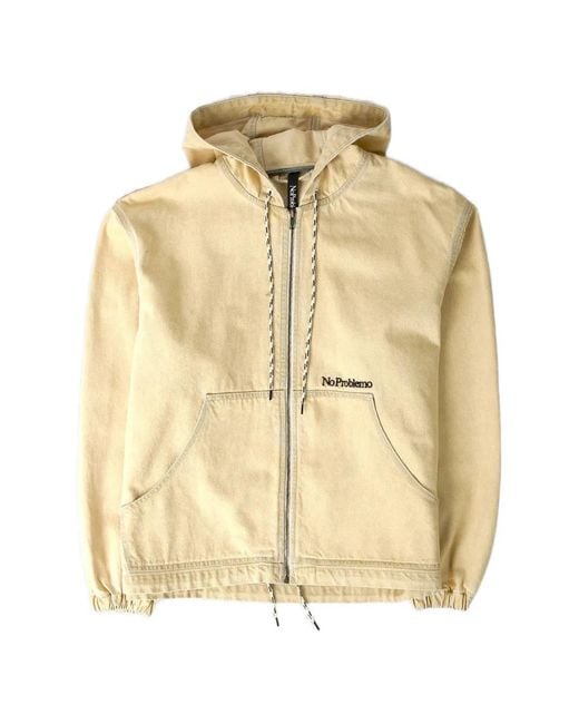 No Problemo Metallic Hooded Denim Jacket for men