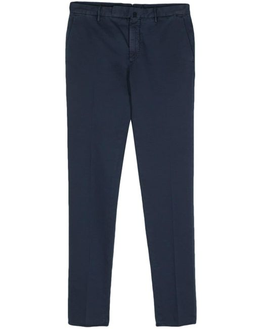 Incotex Blue Twill Tapered-leg Trousers for men