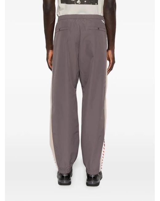 A Bathing Ape Gray X Kazuki Kuraishi Elasticated-Cuffs Track Pants for men